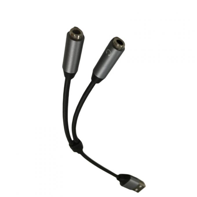 OEM Ηλεκτρονικό Σύρμα Χάρναζ Ένα USB Σε Δύο 3.5mm Headphone Jack Adapter 1