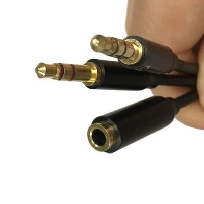 Y Splitter Cable Wire Harnesses Ακουστικό καλώδιο ακουστικό 3,5mm 2 αρσενικό καλώδιο μικροφώνου